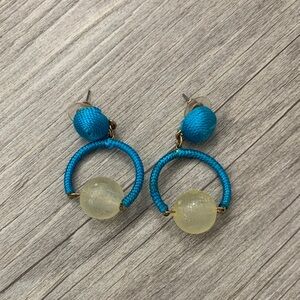 Elegant Blue and Gold Earrings